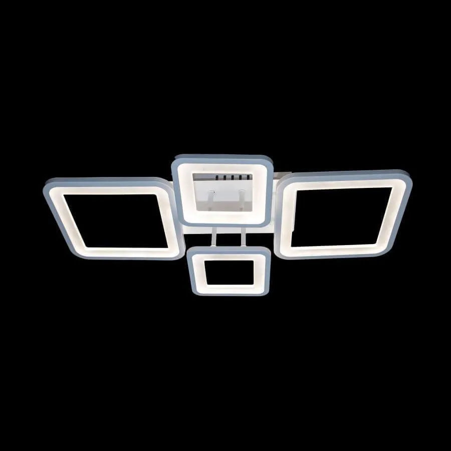 Πολυέλαιος LED με τηλεχειριστήριο ELLA 85W, 4 Τετράγωνα, Κρύο/Ζεστό/Ουδέτερο φως, Ρυθμιζόμενο, Λευκό