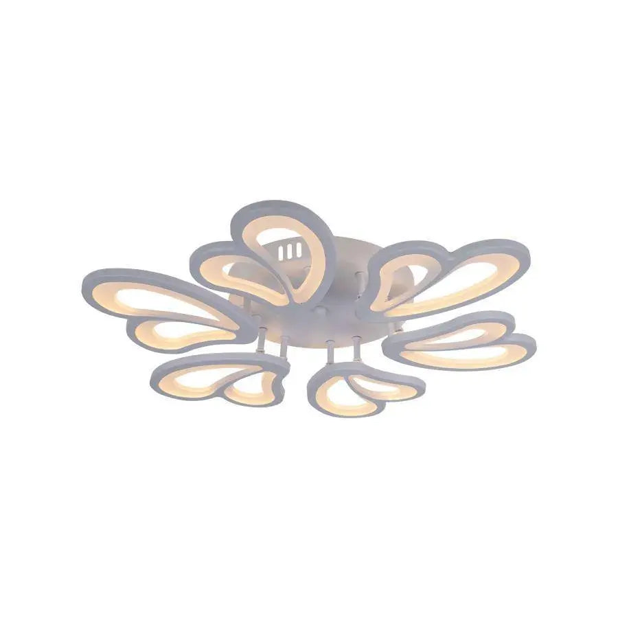 Πολυέλαιος LED με τηλεχειριστήριο BLOSSOM 78W, 6 Πέταλα, Διάμετρος 60cm, Κρύο/Ζεστό/Ουδέτερο φως, Ρυθμιζόμενο, Λευκό