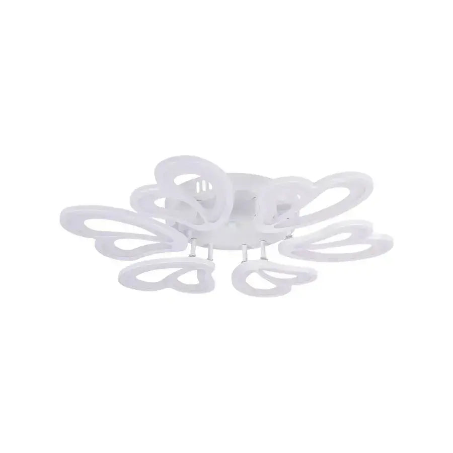 Πολυέλαιος LED με τηλεχειριστήριο BLOSSOM 78W, 6 Πέταλα, Διάμετρος 60cm, Κρύο/Ζεστό/Ουδέτερο φως, Ρυθμιζόμενο, Λευκό