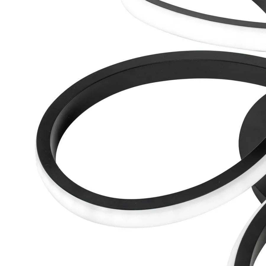 Πολυέλαιος LED με τηλεχειριστήριο HELIX 108W, Κρύο/Ζεστό/Ουδέτερο φως, Ρυθμιζόμενο, Μαύρο