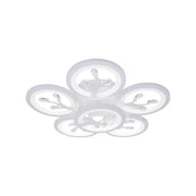 LED πολυέλαιος με τηλεχειριστήριο Daisy, 6 αντικείμενα, 72W, κρύο/ζεστό/ουδέτερο φως, ασταθές, λευκό με κρυστάλλινο