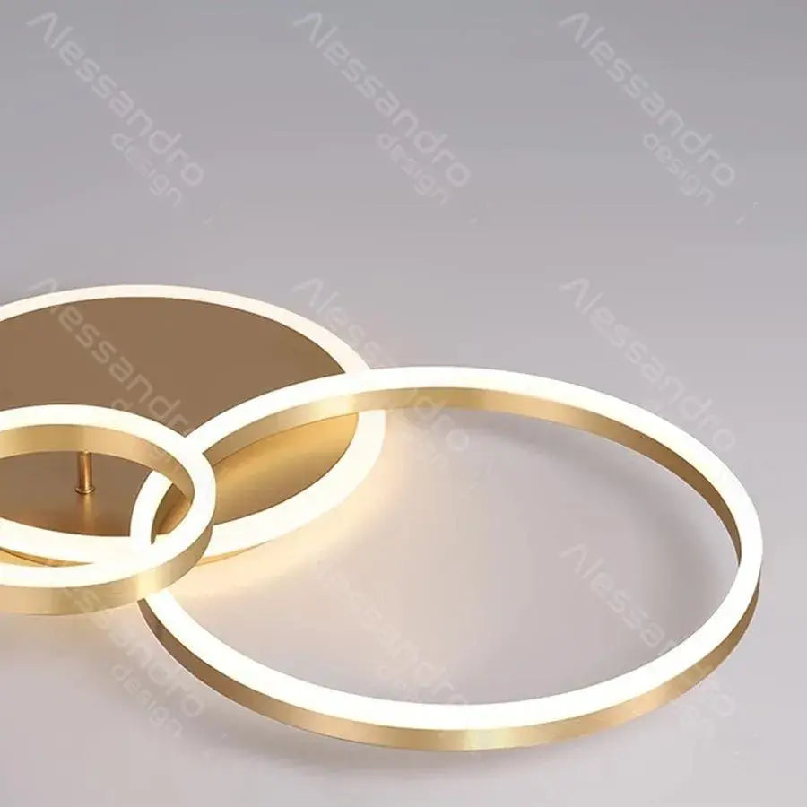 Πολυέλαιος LED με τηλεχειριστήριο RILIA 100W, 2 Κύκλοι, Κρύο/Ζεστό/Ουδέτερο φως, Ρυθμιζόμενο, Λευκός Χρυσός