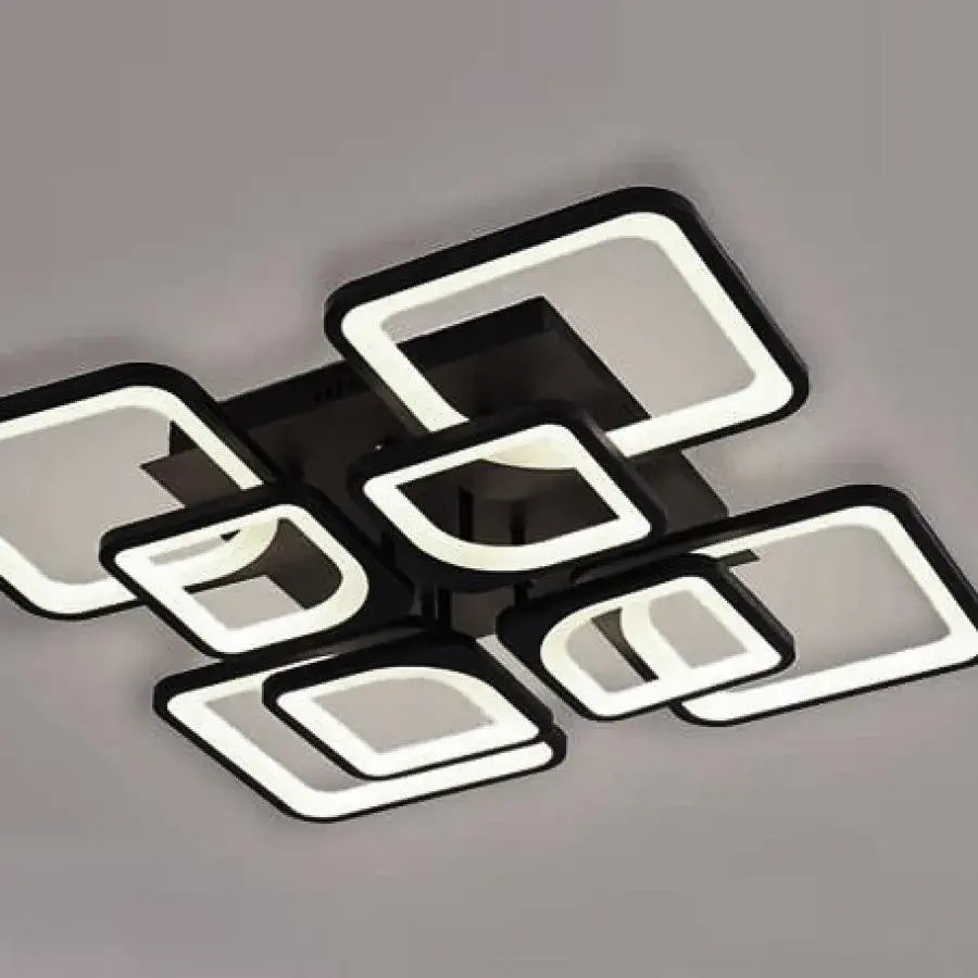 Πολυέλαιος LED με τηλεχειριστήριο FELY 192W, 8 Τετράγωνα, Κρύο/Ζεστό/Ουδέτερο φως, Ρυθμιζόμενο, Λευκό