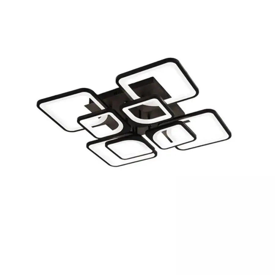 Πολυέλαιος LED με τηλεχειριστήριο ZOE, 8 τετράγωνα, 130W, κρύο/θερμό/ουδέτερο φως, ρυθμιζόμενο, μαύρο