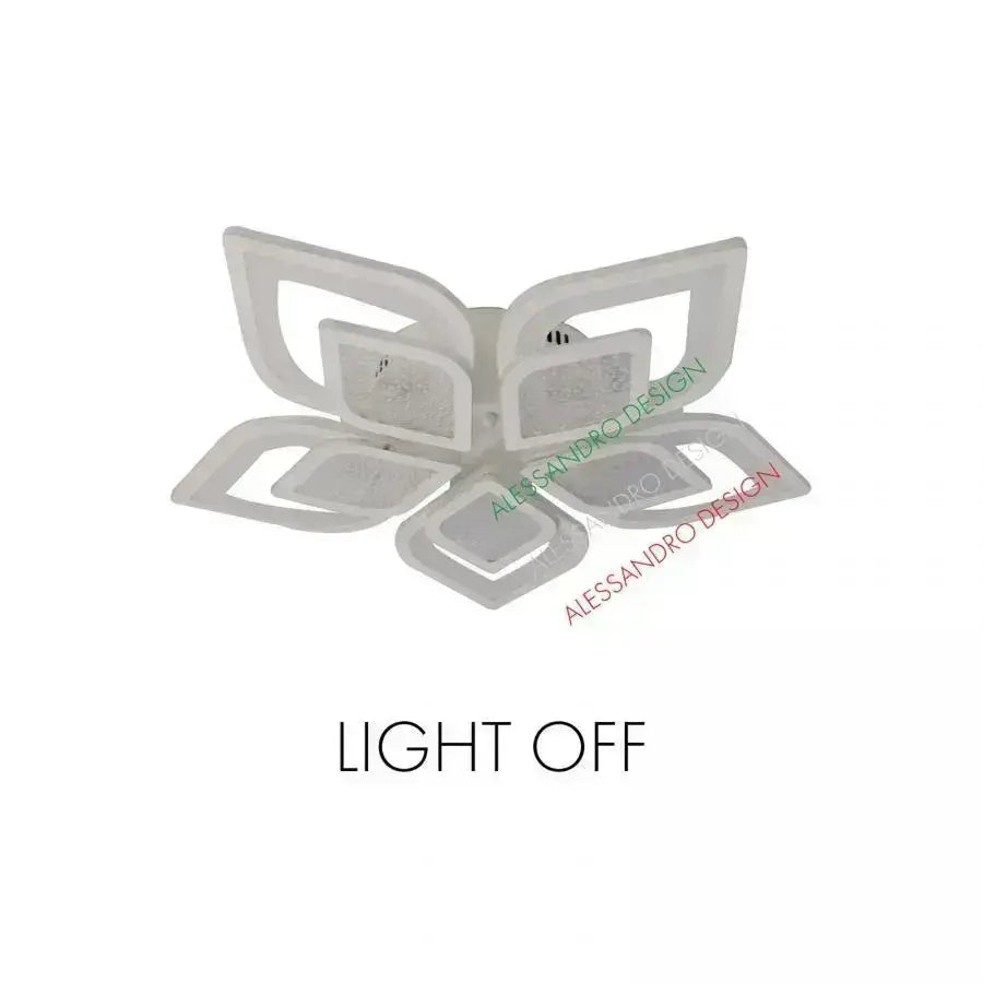 Πολυέλαιος LED με τηλεχειριστήριο DALIA 170W, 5 Πέταλα, Κρύο/Ζεστό/Ουδέτερο φως, Ρυθμιζόμενο, Λευκό