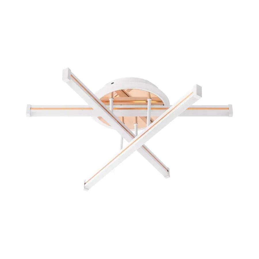 Πολυέλαιος LED με τηλεχειριστήριο TAMARA 96W, 3 Στοιχεία, Γραμμικό, Ψυχρό/Ζεστό/Ουδέτερο φως, Ρυθμιζόμενο, Λευκός Χρυσός