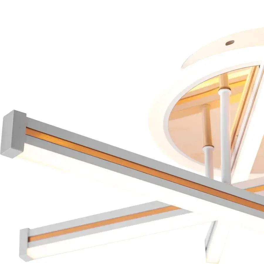 Πολυέλαιος LED με τηλεχειριστήριο TAMARA 96W, 3 Στοιχεία, Γραμμικό, Ψυχρό/Ζεστό/Ουδέτερο φως, Ρυθμιζόμενο, Λευκός Χρυσός