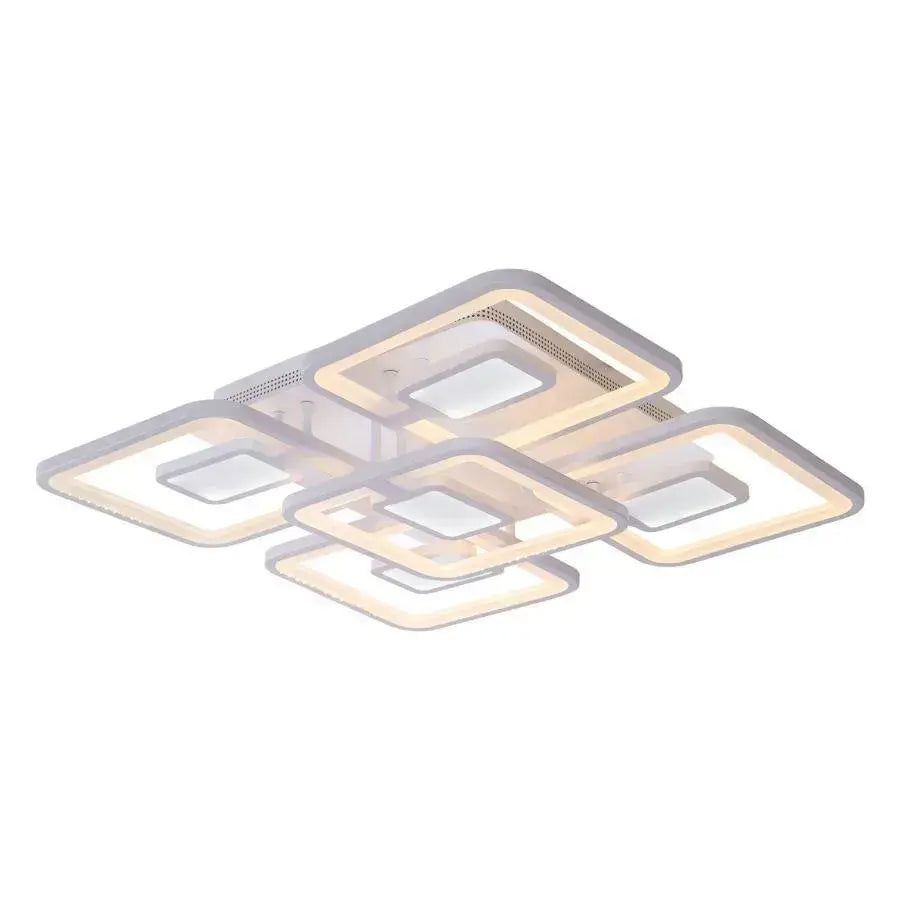 LED Lust με τηλεχειριστήριο, Felix, 5 τετράγωνα, 107W, κρύο/ζεστό/ουδέτερο φως, ασταθές, λευκό