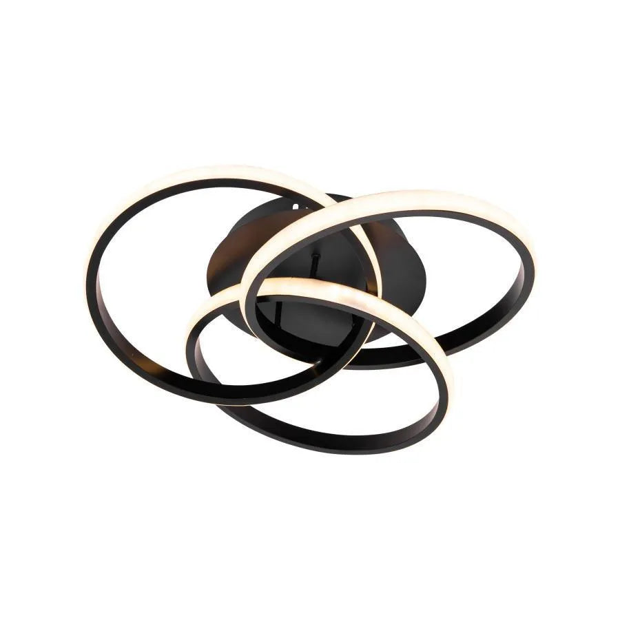 Πολυέλαιος LED με τηλεχειριστήριο VECTOR VORTEX 96W, 3 Στοιχεία, Κρύο/Ζεστό/Ουδέτερο φως, Ρυθμιζόμενο, Μαύρο