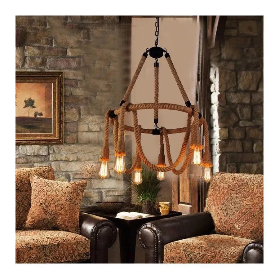 Λαγνεία ρουστίκ 6x e27 κυκλική αιωρούμενα κυκλική