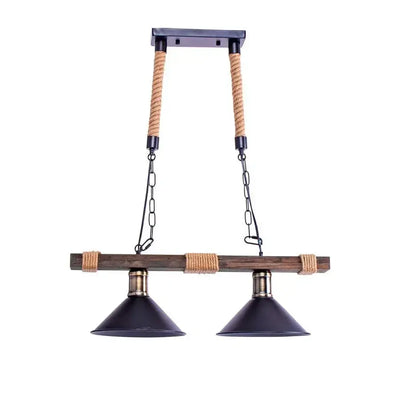 Παραδοσιακός πολυέλαιος, 2*E27, καφέ, μέταλλο και νήμα