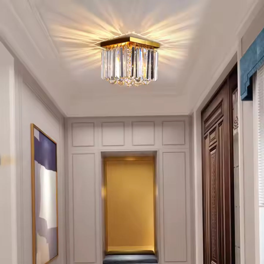 Crystal Martinez Linear Luxe, διάμετρο 35cm, 4x E14, γυαλιστερό χρυσό