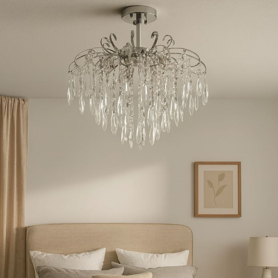 Cristal πολυέλαιος Ego 5x E27, διάμετρος 47cm, γυαλιστερό χρώμιο