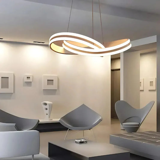 Κρεμαστός πολυέλαιος LED με τηλεχειριστήριο INFINITY LOOP 120W, Κρύο/Ζεστό/Ουδέτερο φως, Ρυθμιζόμενο, Λευκό, Ρυθμιζόμενο ύψος