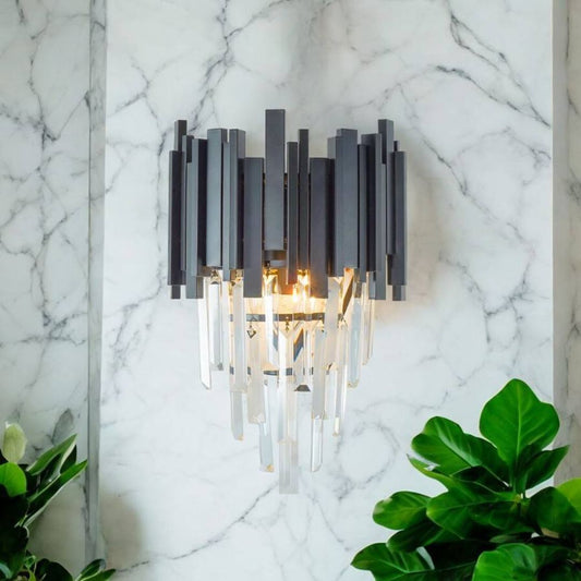 BLOIS Piccolo Crystal Chandelier Light, 2xE14, Μαύρο