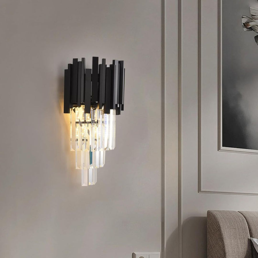 BLOIS Piccolo Crystal Chandelier Light, 2xE14, Μαύρο