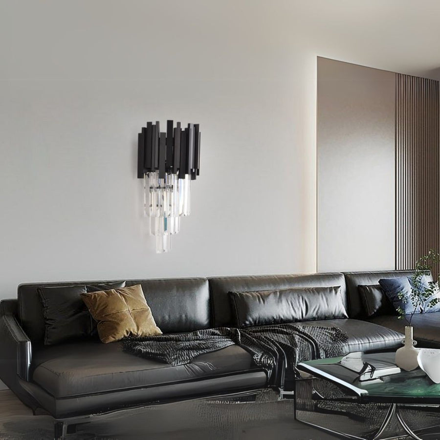 BLOIS Piccolo Crystal Chandelier Light, 2xE14, Μαύρο