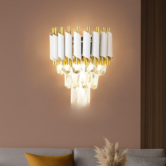 Crystal Chandelier Light VERSAILLES Piccolo, 2xE14, Λευκό Προεπιλεγμένο Εσωτερικό Φωτιστικό τοίχου Τίτλος Alessandro Design