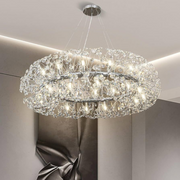 Crystal πολυέλαιος λεπτό 12x G9, διάμετρος 60cm, γυαλιστερό χρώμιο, ρυθμιζόμενο ύψος