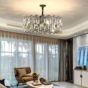 Crystal πολυέλαιος Melitina 6xe27, διάμετρος 49cm, μαύρο, ρυθμιζόμενο ύψος