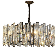 Crystal πολυέλαιος Melitina 6xe27, διάμετρος 49cm, μαύρο, ρυθμιζόμενο ύψος