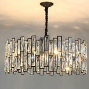 Crystal πολυέλαιος Melitina 6xe27, διάμετρος 49cm, μαύρο, ρυθμιζόμενο ύψος