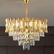 Crystal πολυέλαιος Buckingham Noble 5XE14, διάμετρος 40cm, χρυσός, ρυθμιζόμενο ύψος
