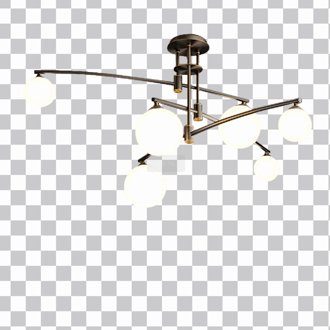 Πολυέλαιος Faustino, 6x G9, Metal, Black