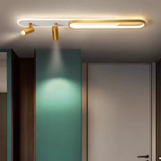 LED LED Filberto, 69W, κρύο/ζεστό φως/ουδέτερο ρυθμιζόμενο ακρυλικό προβολέα και λευκό και χρυσό μέταλλο