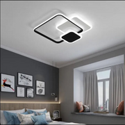 LED πολυέλαιος με τηλεχειριστήριο Anemona, 75W, 3 τετράγωνα, κρύο/ζεστό/ουδέτερο φως, ασταθές, μαύρο