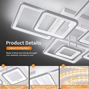 LED Lust με τηλεχειριστήριο, Ella, 8 τετράγωνα, 203W, κρύο/ζεστό/ουδέτερο φως, ασταθές, λευκό