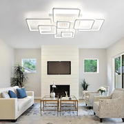 LED Lust με τηλεχειριστήριο, Ella, 8 τετράγωνα, 203W, κρύο/ζεστό/ουδέτερο φως, ασταθές, λευκό
