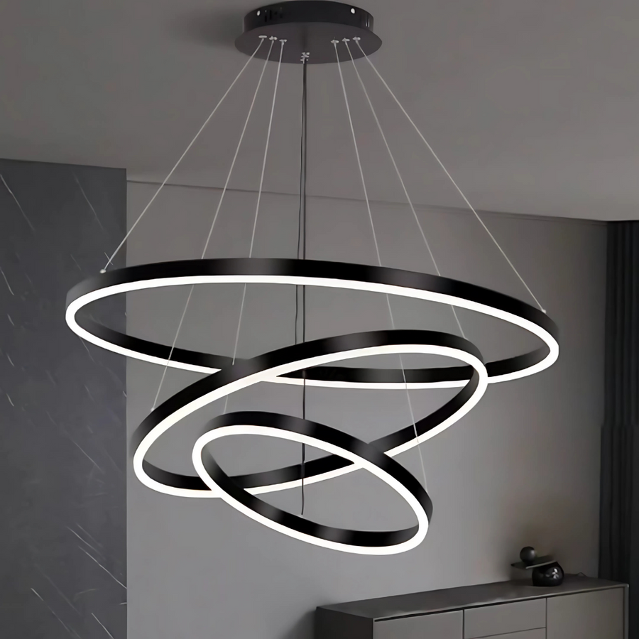 Κρεμαστός πολυέλαιος LED PAGANO 46W, Κρύο/Ζεστό/Ουδέτερο φως, Ρυθμιζόμενο, Μαύρο, Ρυθμιζόμενο ύψος