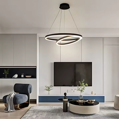 Κρεμαστός πολυέλαιος LED PAGANO 31W, 2 κύκλοι, κρύο/θερμό/ουδέτερο φως, ρυθμιζόμενο, μαύρο, ρυθμιζόμενο ύψος