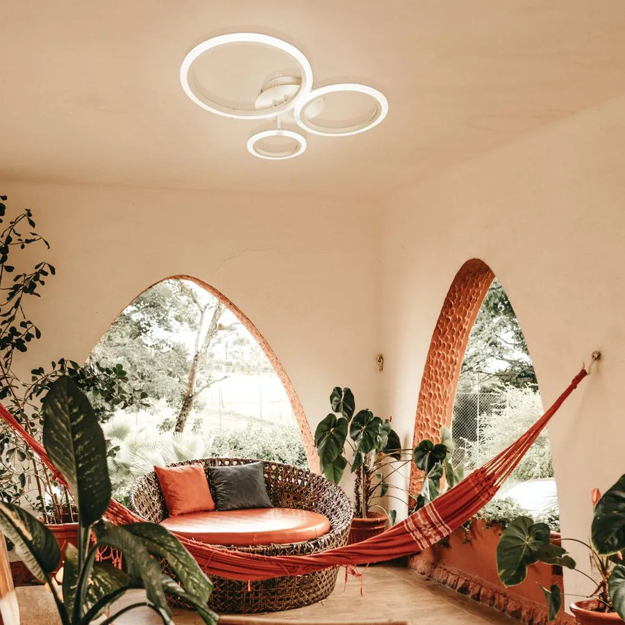 Πολυέλαιος LED με τηλεχειριστήριο BETTY 41W, 3 Κύκλοι, Κρύο/Ζεστό/Ουδέτερο φως, Ρυθμιζόμενο, Λευκό