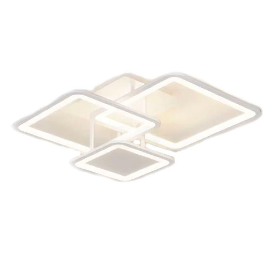 Πολυέλαιος LED με τηλεχειριστήριο ZOE, 64W, 3 τετράγωνα, κρύο/ζεστό/ουδέτερο φως, ρυθμιζόμενο, λευκό