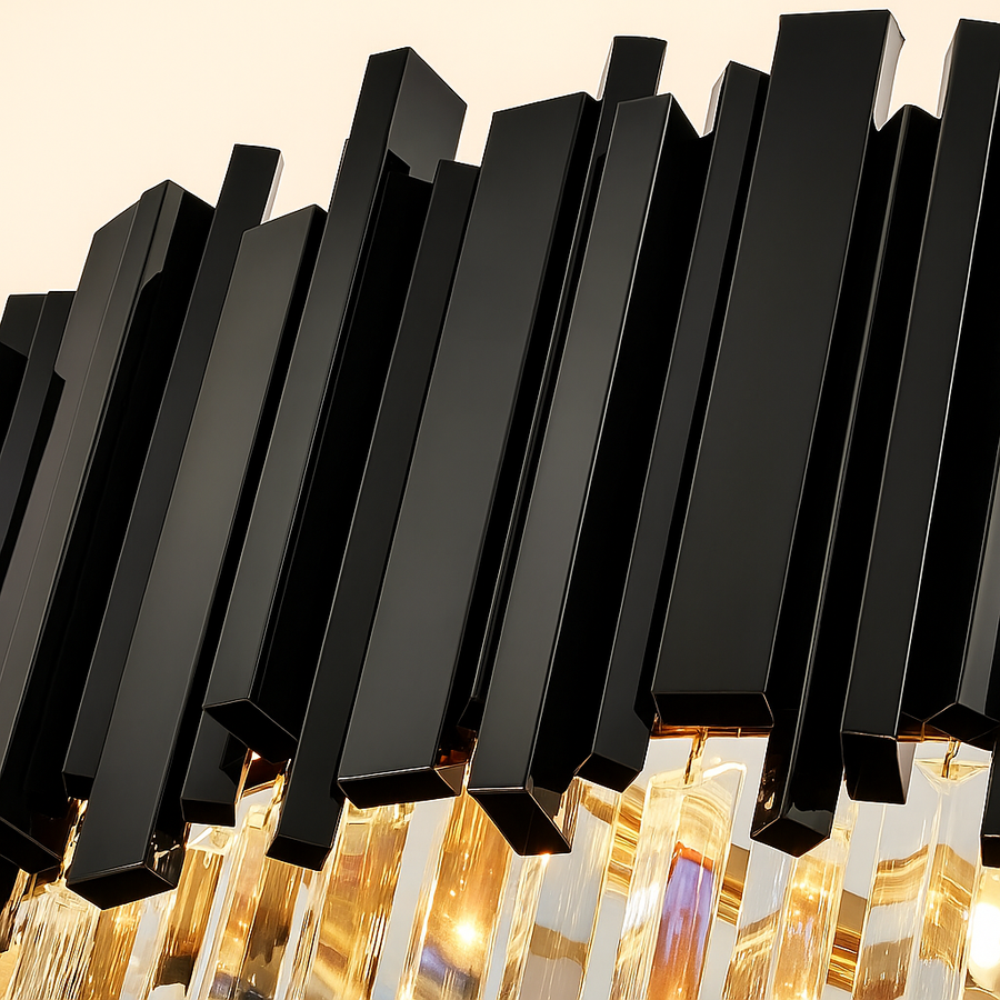 BLOIS Ascender Crystal Chandelier, 28xE14, Διάμετρος 60cm, Μαύρο, Ρυθμιζόμενο Ύψος