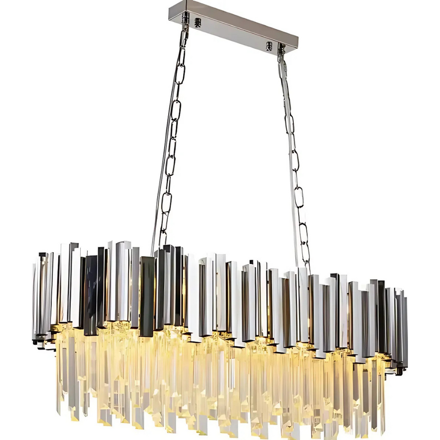 BLOIS Regalis Crystal Chandelier 10xE14, Διάμετρος 80cm, Ασημί, Ρυθμιζόμενο Ύψος