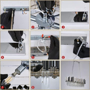 BLOIS Regalis Crystal Chandelier 10xE14, Διάμετρος 80cm, Ασημί, Ρυθμιζόμενο Ύψος