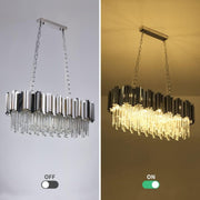 BLOIS Regalis Crystal Chandelier 10xE14, Διάμετρος 80cm, Ασημί, Ρυθμιζόμενο Ύψος