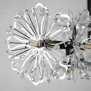 Crystal πολυέλαιος Petalo Lononi, διάμετρος 62cm, 25xg4, μαύρο, ρυθμιζόμενο ύψος