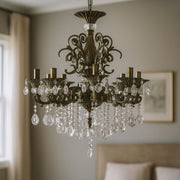 SANSSOUCI Magno Crystal Πολυέλαιος, 8xE14, Διάμετρος 65cm, Αντίκα Μπρούτζος