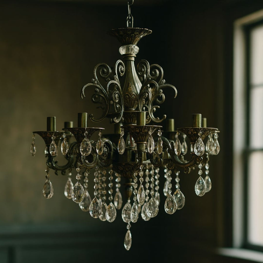 SANSSOUCI Magno Crystal Πολυέλαιος, 8xE14, Διάμετρος 65cm, Αντίκα Μπρούτζος