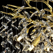 Crystal πολυέλαιος Waltz Rhapsody, 9x G9, χρυσός, 60cm, ρυθμιζόμενο ύψος