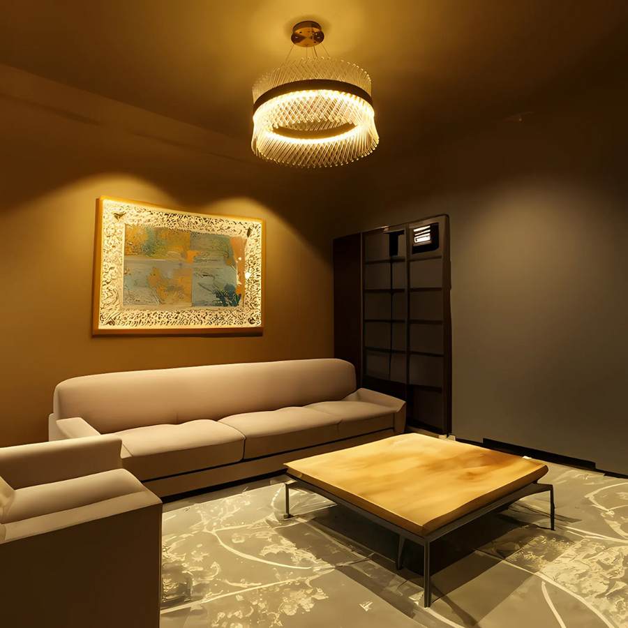 Κρυστάλλινος πολυέλαιος ALHAMBRA Eleganza, LED, 72W, Διάμετρος 49cm, Θερμό/Ψυχρό/Ουδέτερο φως, Ρυθμιζόμενο, Ρυθμιζόμενο Ύψος, Χρυσό