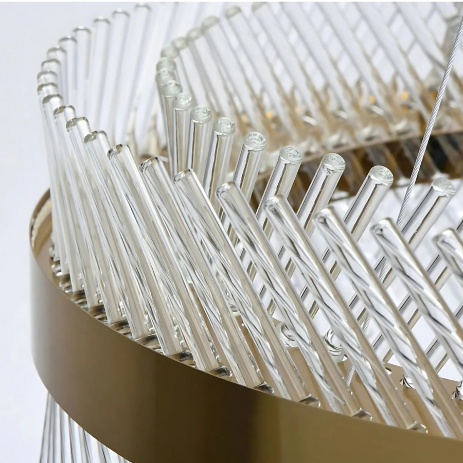 Κρυστάλλινος πολυέλαιος ALHAMBRA Eleganza, LED, 72W, Διάμετρος 49cm, Θερμό/Ψυχρό/Ουδέτερο φως, Ρυθμιζόμενο, Ρυθμιζόμενο Ύψος, Χρυσό