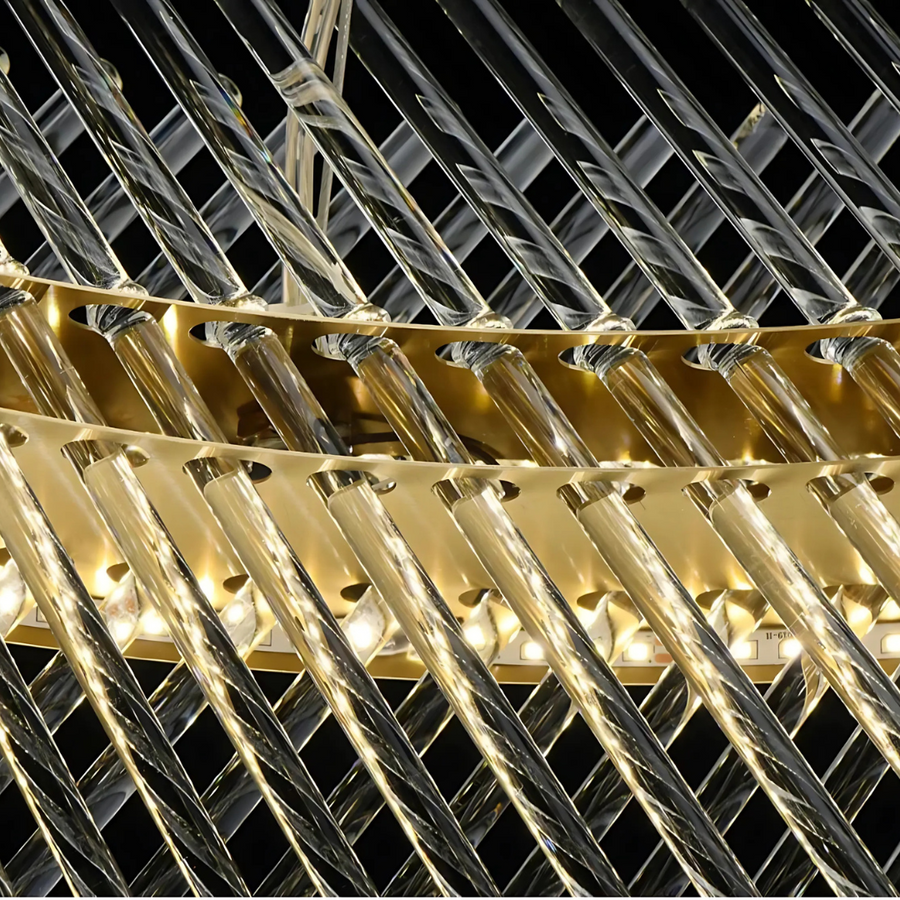 Κρυστάλλινος πολυέλαιος ALHAMBRA Eleganza, LED, 72W, Διάμετρος 49cm, Θερμό/Ψυχρό/Ουδέτερο φως, Ρυθμιζόμενο, Ρυθμιζόμενο Ύψος, Χρυσό