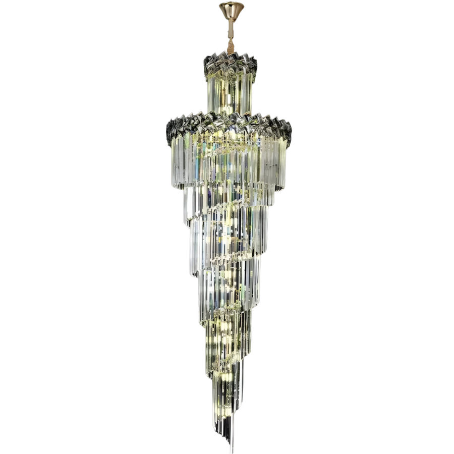 WINDSOR Ascender Crystal Chandelier, 26xE14, Διάμετρος 60cm, Γυαλιστερό χρώμιο, Ρυθμιζόμενο ύψος