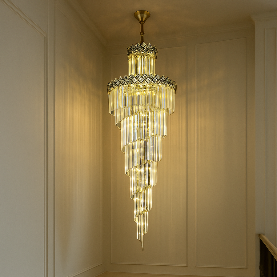 WINDSOR Ascender Crystal Chandelier, 26xE14, Διάμετρος 60cm, Γυαλιστερό χρώμιο, Ρυθμιζόμενο ύψος