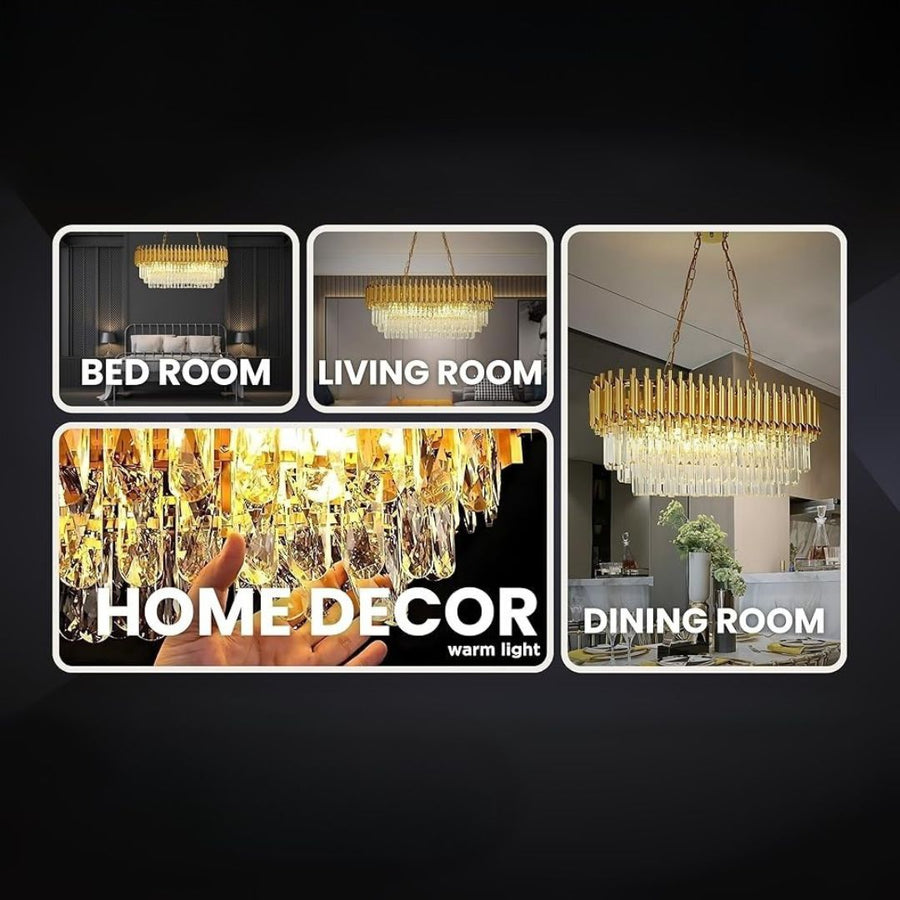 Κρυστάλλινος πολυέλαιος VERSAILLES Regalis 10xE14, Διάμετρος 80cm, Χρυσός, Ρυθμιζόμενο Ύψος